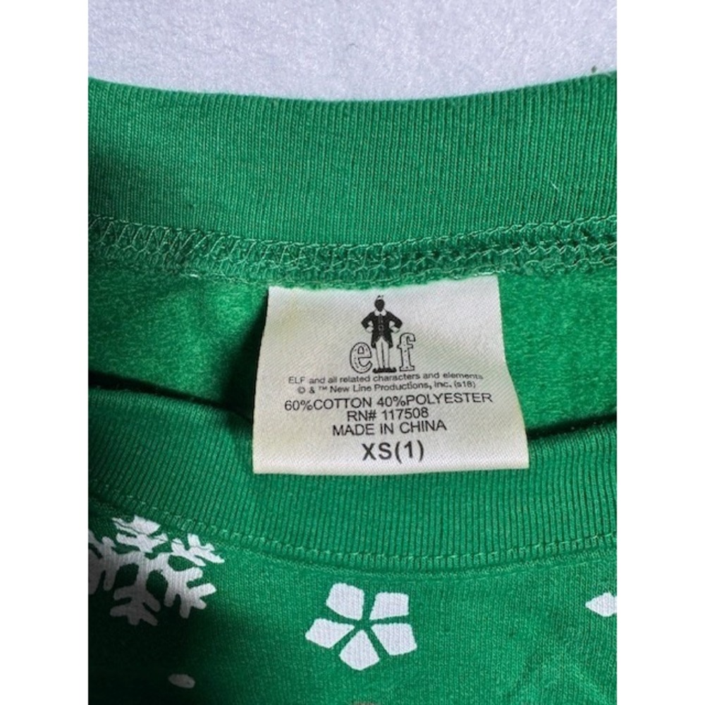 Buddy Elf Juniors XS‎ (1) Christmas Sweatshirt SANTA I KNOW HIM Lights NO Work - Picture 4 of 11